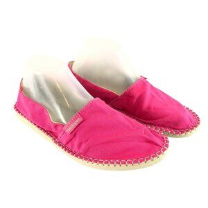Havaianas Womens Espadrille Flats Canvas Slip On Pink Size 8
